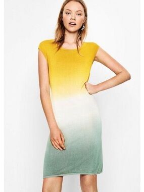 Desigual Mustard Ombre Knit Sleeveless Dress Small